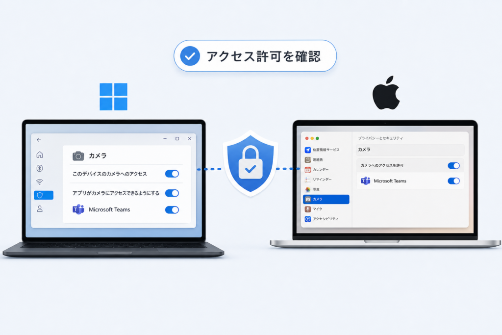 2. Windows 11・Macのカメラアクセス許可（設定の二重チェック）