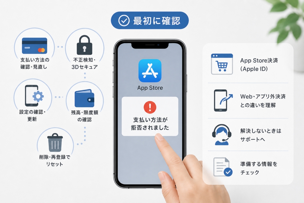 App Storeで支払いが拒否されたら最初に行うこと