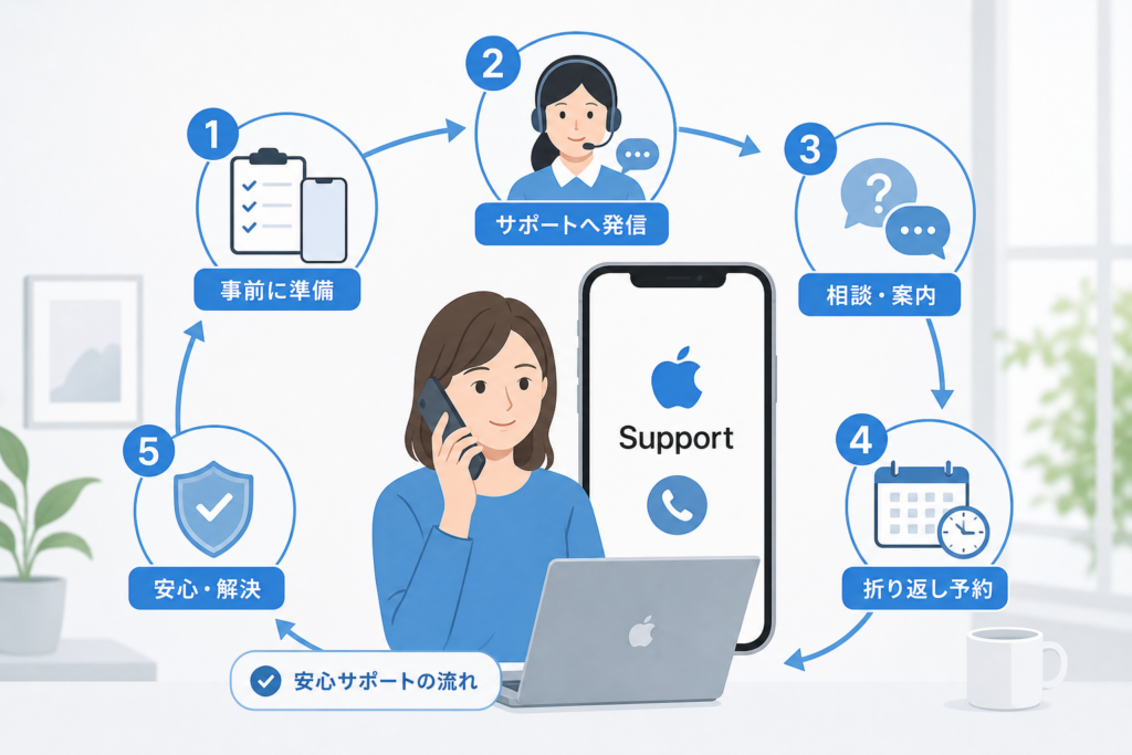 Appleサポートへ電話して相談する流れ