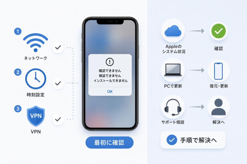 「確認できません」「検証できません」「インストールできません」の違い