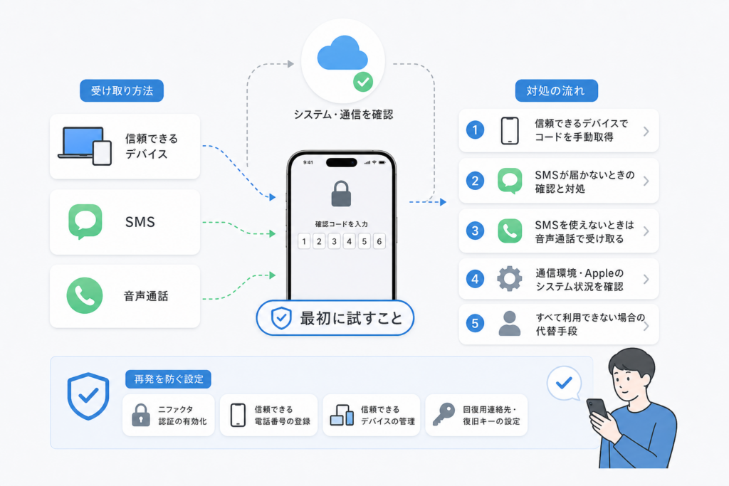 「通知が来ない」ときの対処（信頼できるデバイスがある場合）