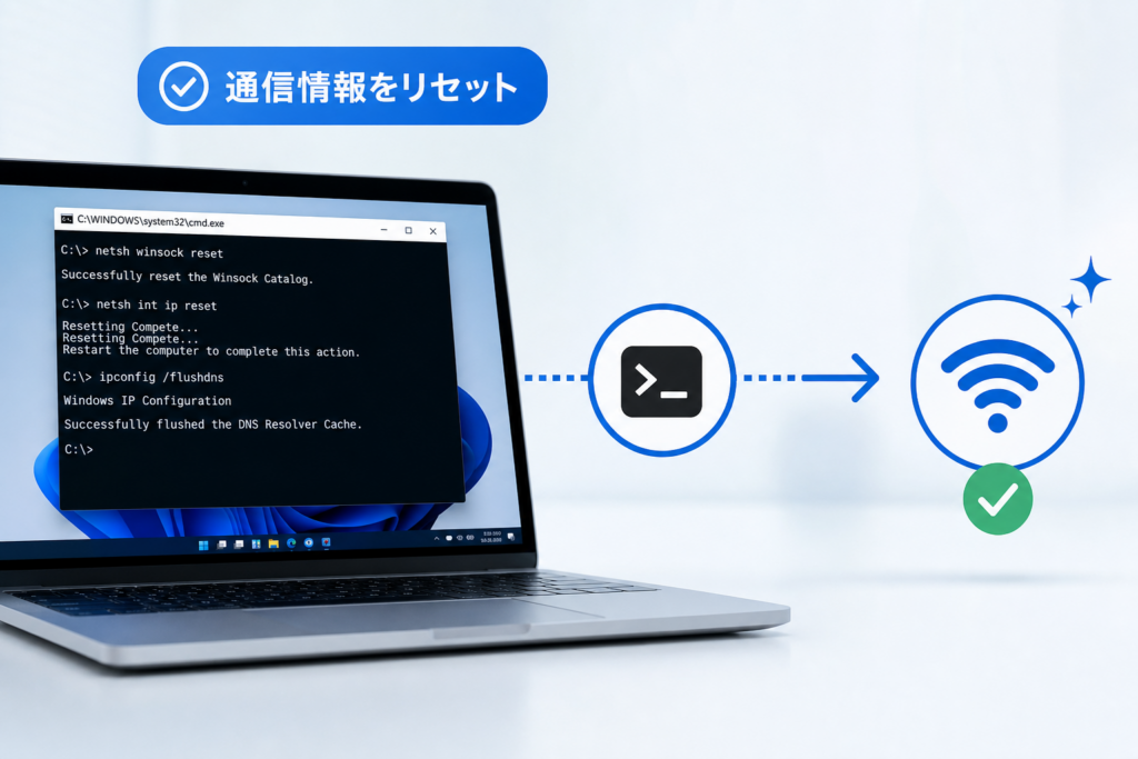 【上級編】コマンドプロンプトによる通信情報の初期化