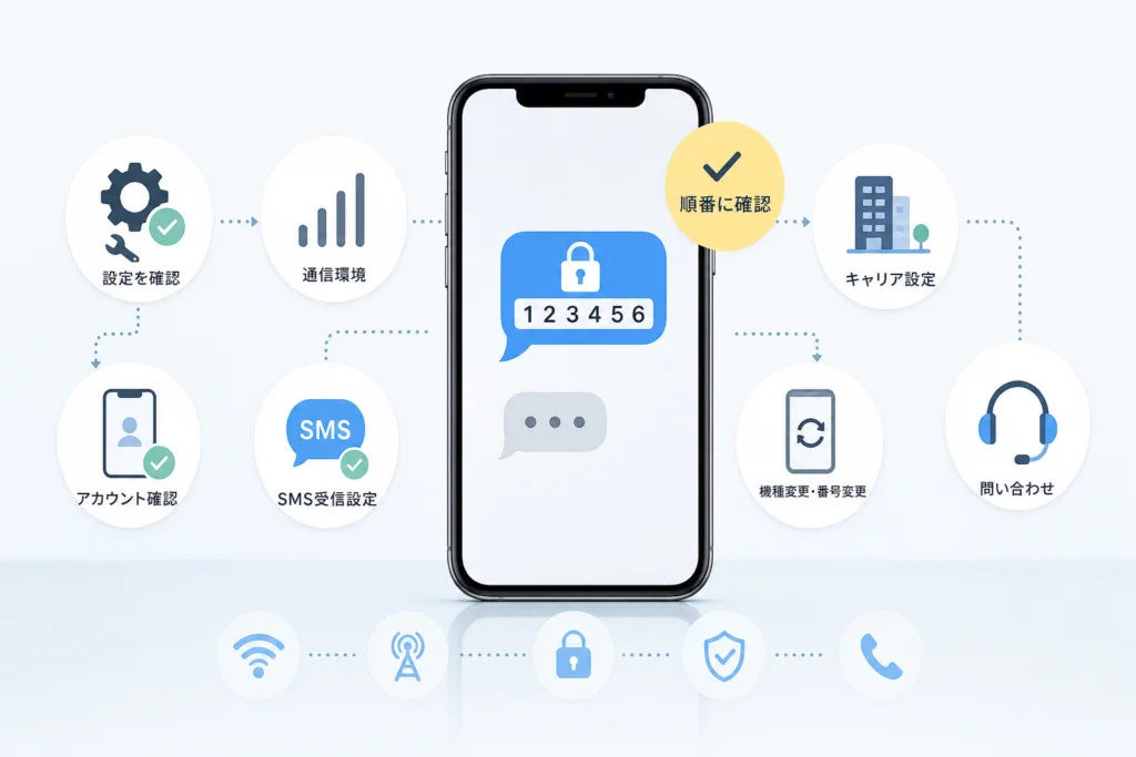 アプリやWebサービスのSMS認証が届かない場合は？