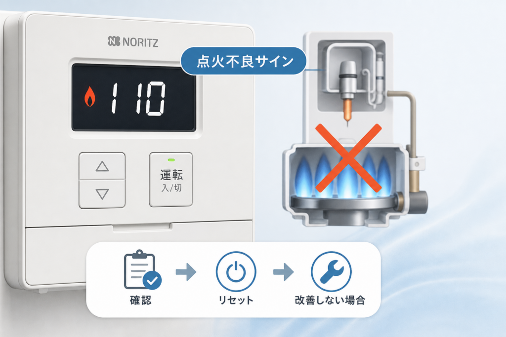 エラー110とは?石油給湯機の点火不良を示す表示
