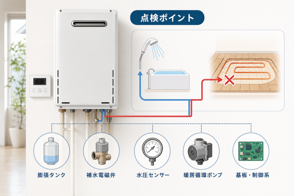 エラー543で点検対象になる箇所