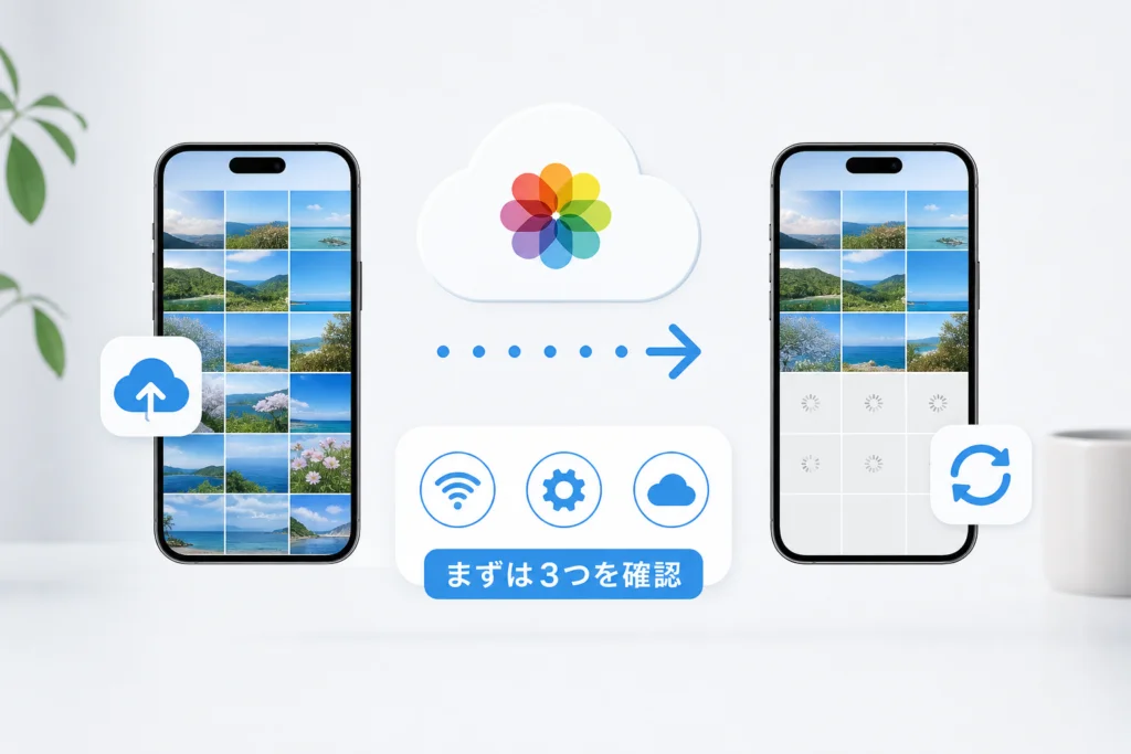クイックスタートが終わっても写真が一部しかない場合