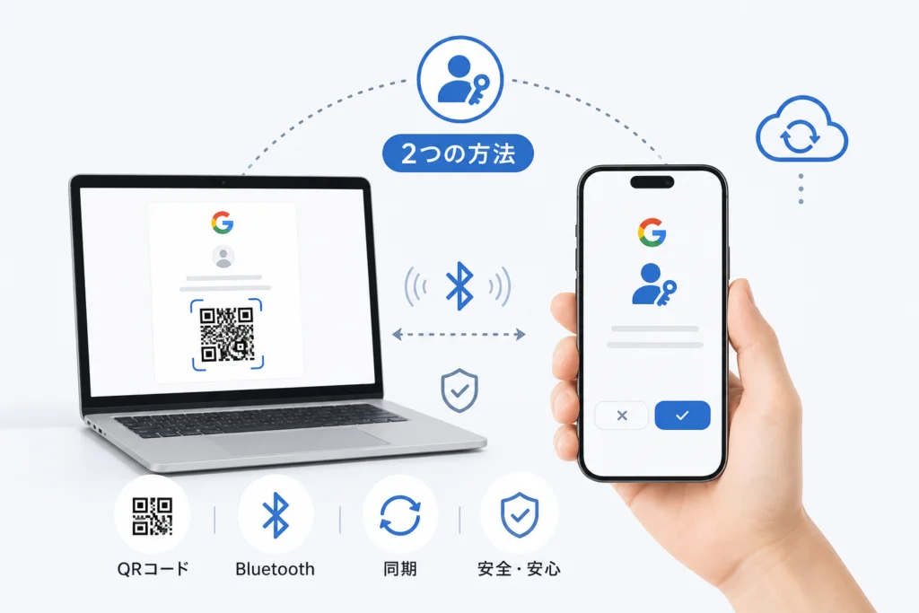 スマホのパスキーで別のPCにログインする