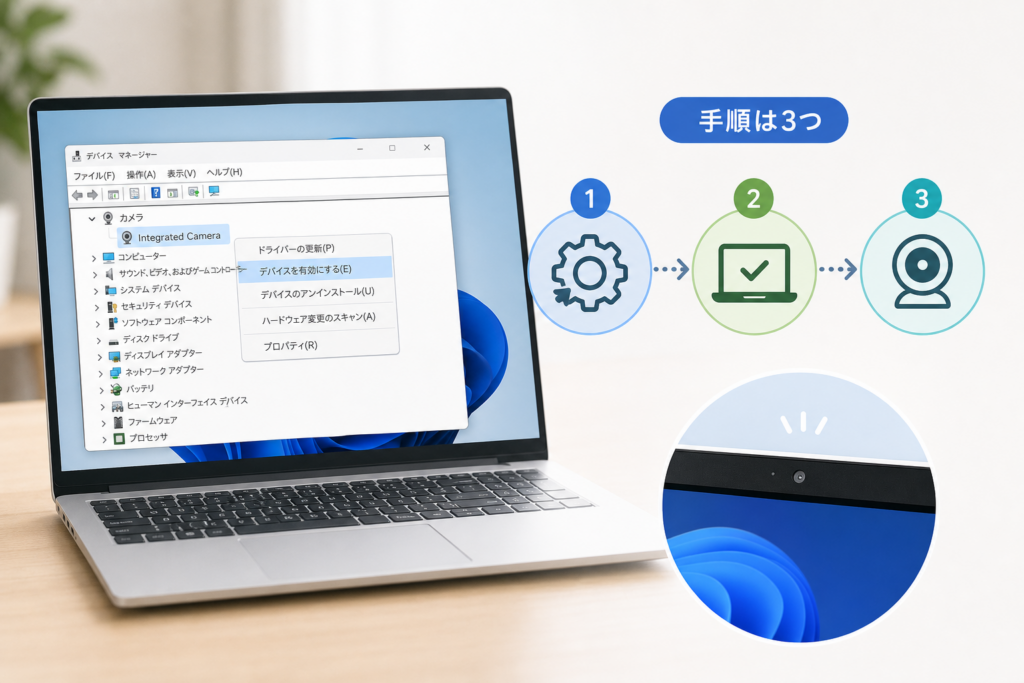 デバイスマネージャーでカメラとドライバーを復旧する方法