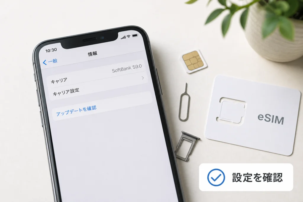 デュアルSIM・eSIMや回線変更後はどこを確認する？