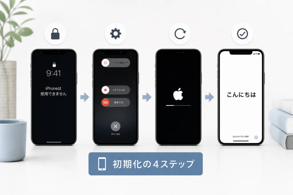 パソコンなしでiPhoneを初期化する手順