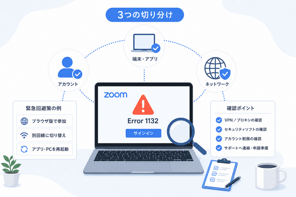 会議直前に試すZoom 1132の参加方法
