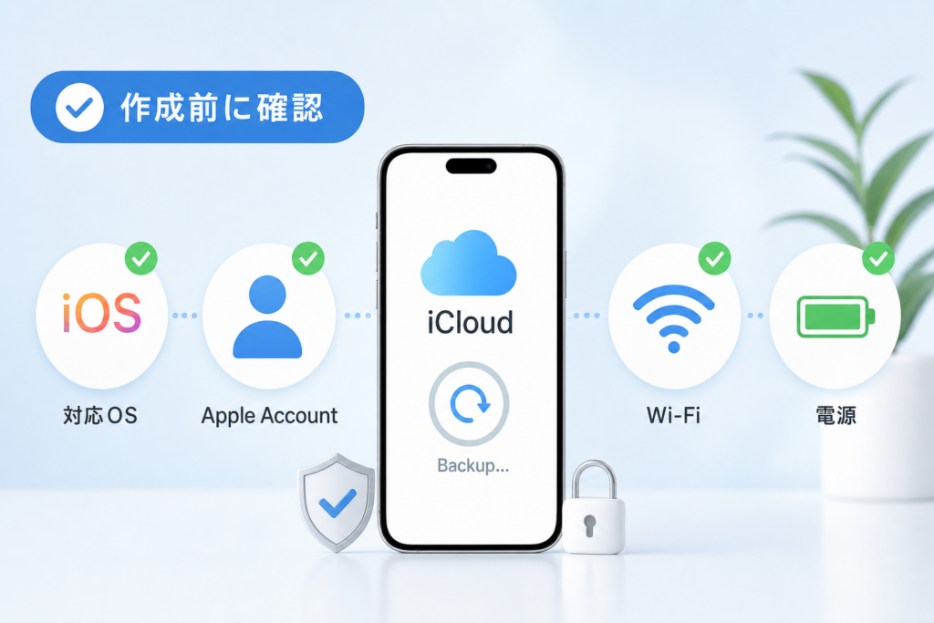 作成前に確認すること｜対応OS・Apple Account・Wi-Fi・電源