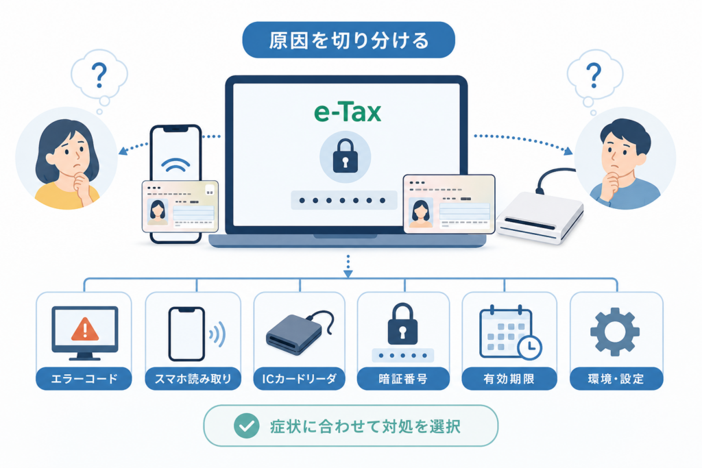 停止箇所から原因候補を切り分ける