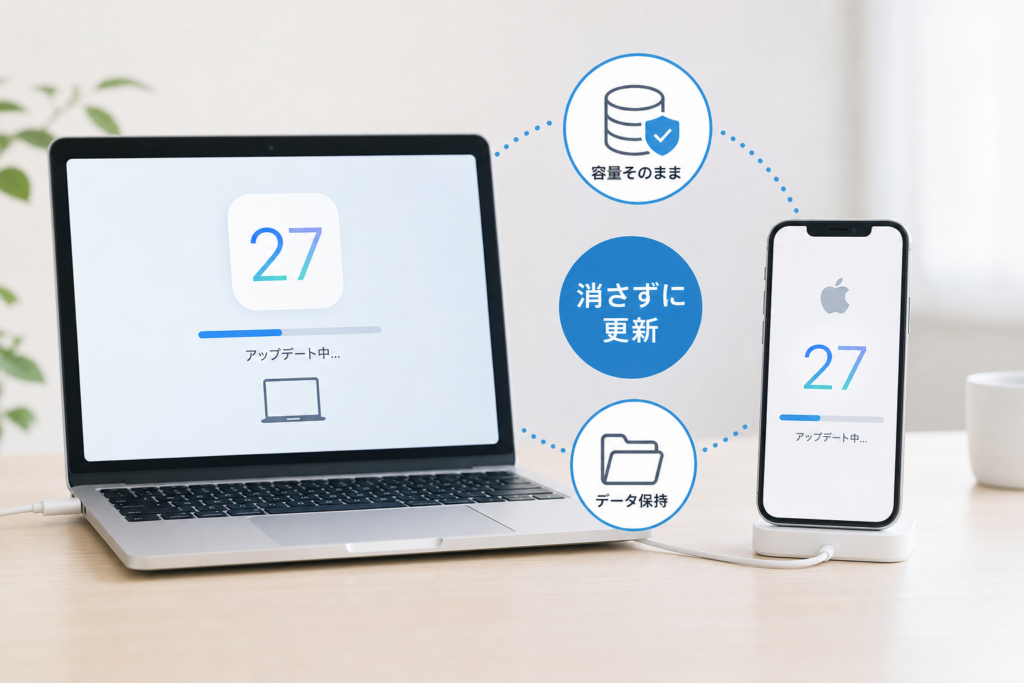 写真やアプリをむやみに消さず、PCから更新する