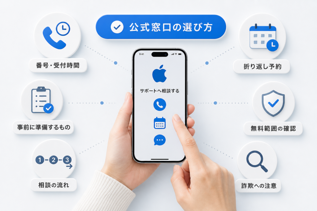問い合わせ内容に合うApple公式窓口の選び方