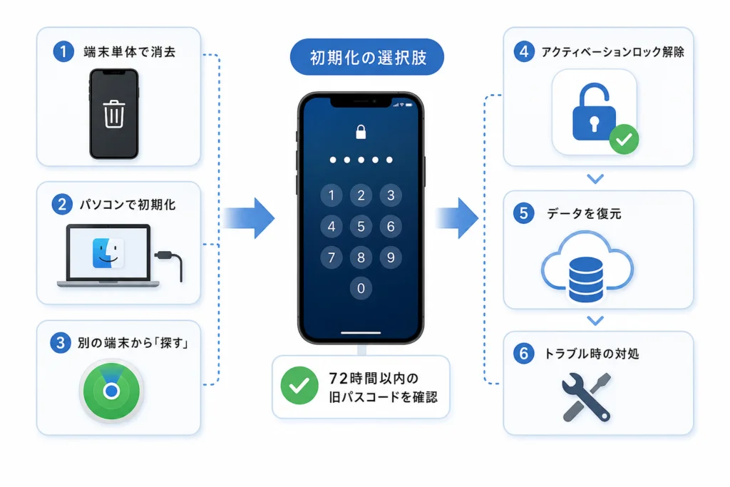 変更前のパスコードでデータを残せる？