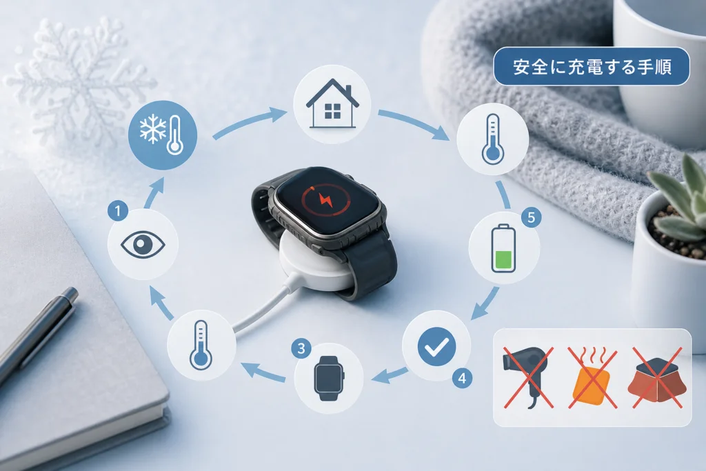 寒い場所で使えたApple Watch Ultraも、そこで充電できる？