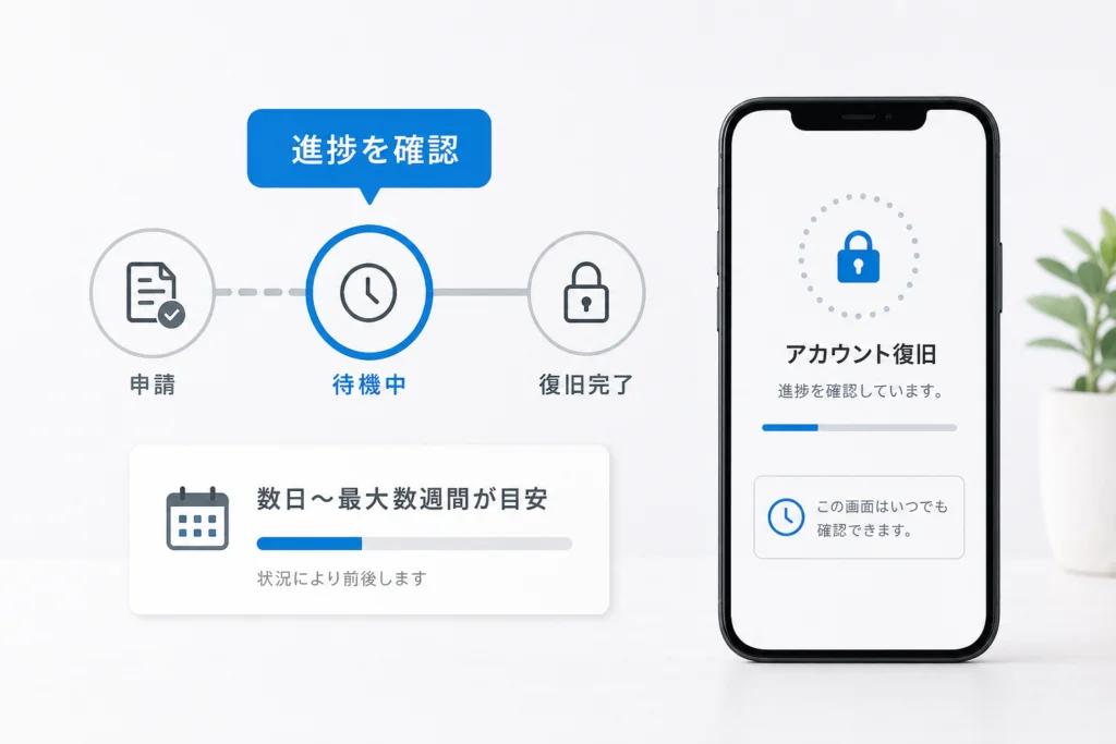 復旧には何日かかる?待機時間と進捗の確認方法