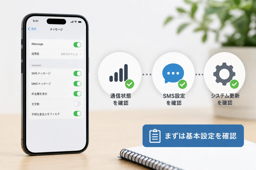 最初に確認するiPhone本体と通信回線の設定