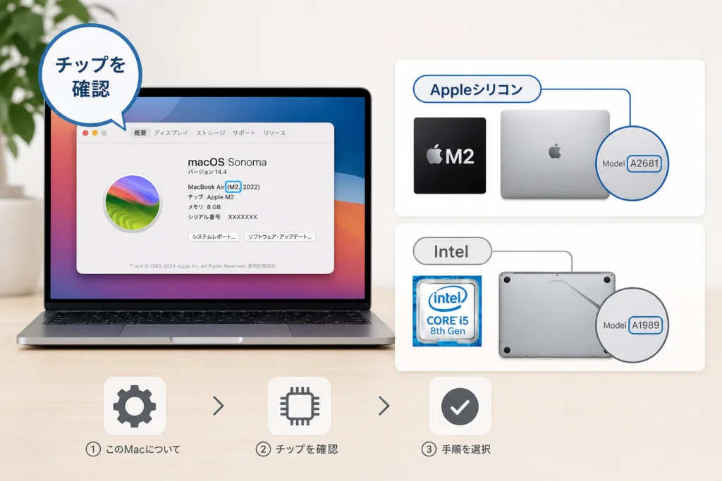 自分のMacがAppleシリコンかIntelか、どう確認する?