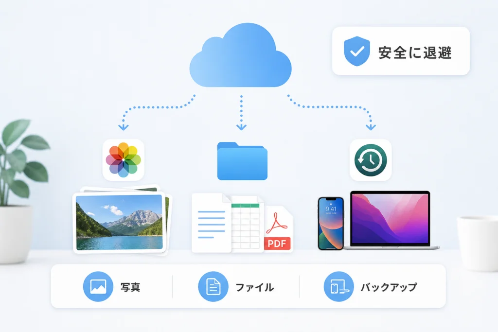 解約前に写真・ファイル・バックアップをどう退避する?