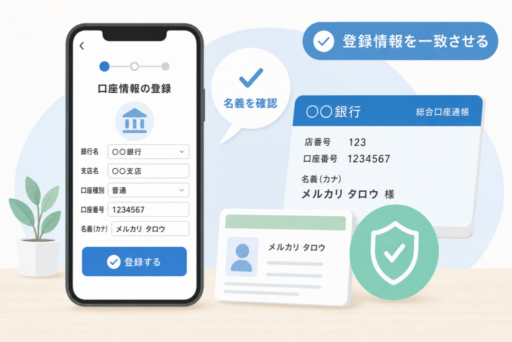 銀行口座の登録・名義エラーを解消する方法