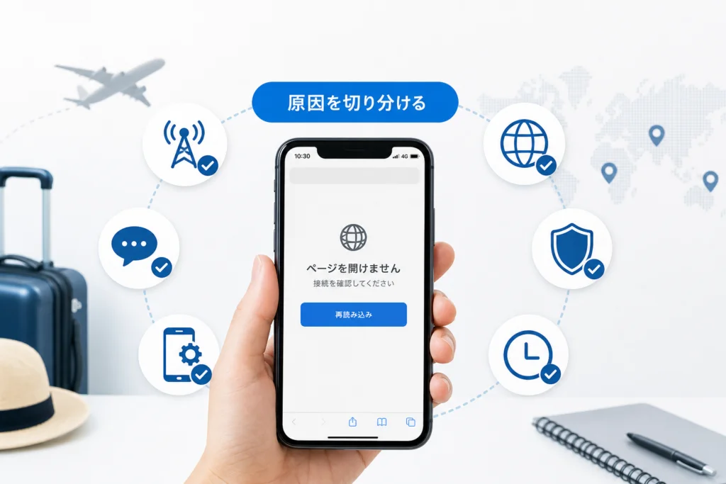 電波はあるのに専用ページが開かないとき