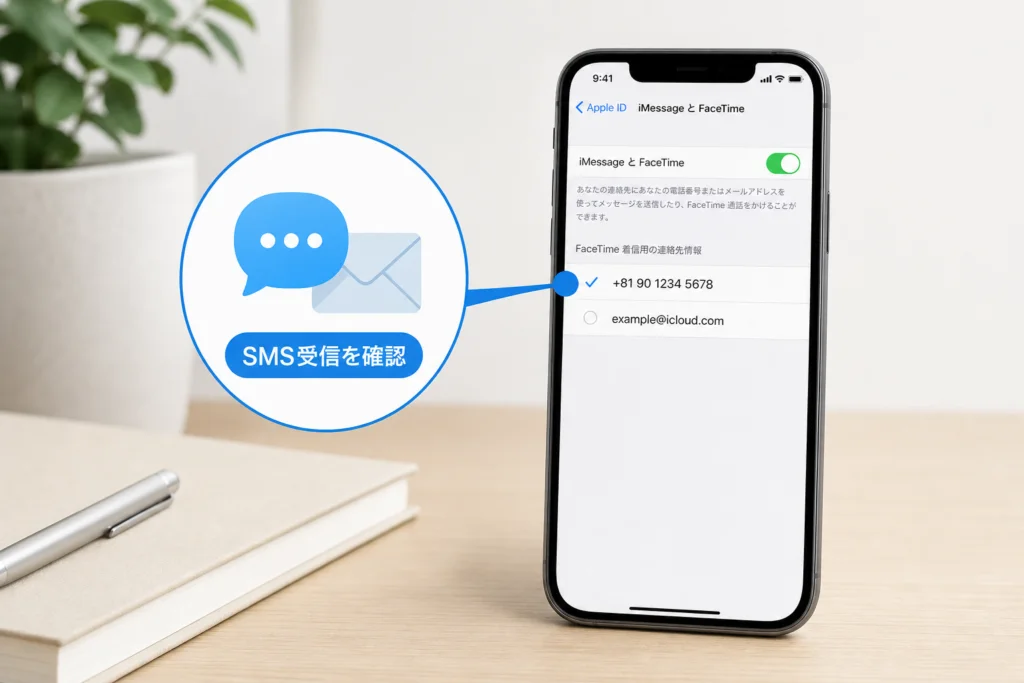 電話番号にチェックが付かないとき、SMSの何を確認する？
