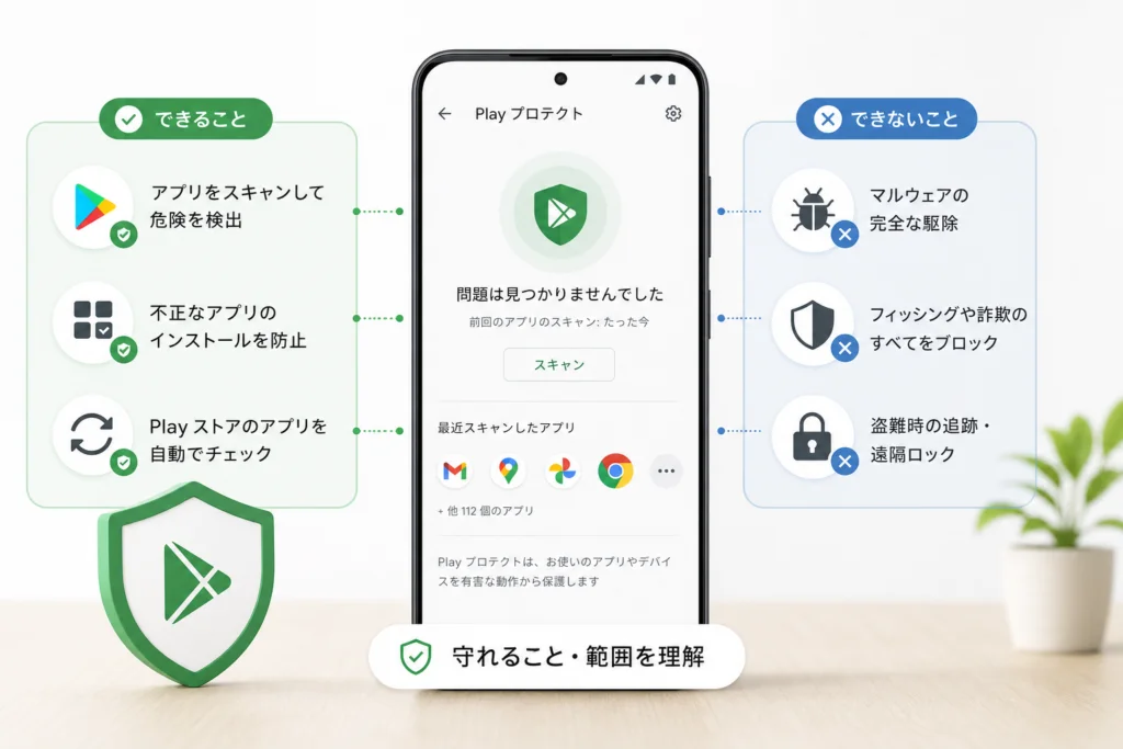 Google Play プロテクトでできること・できないこと