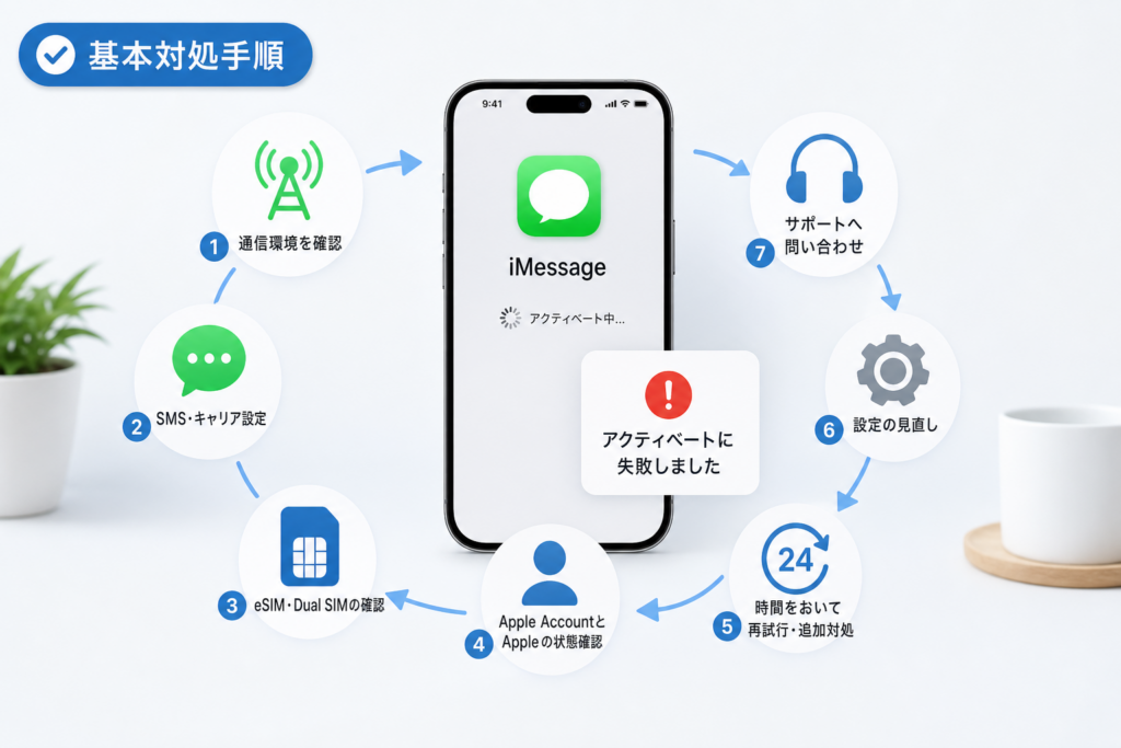 iMessageをアクティベートできないときの基本対処手順