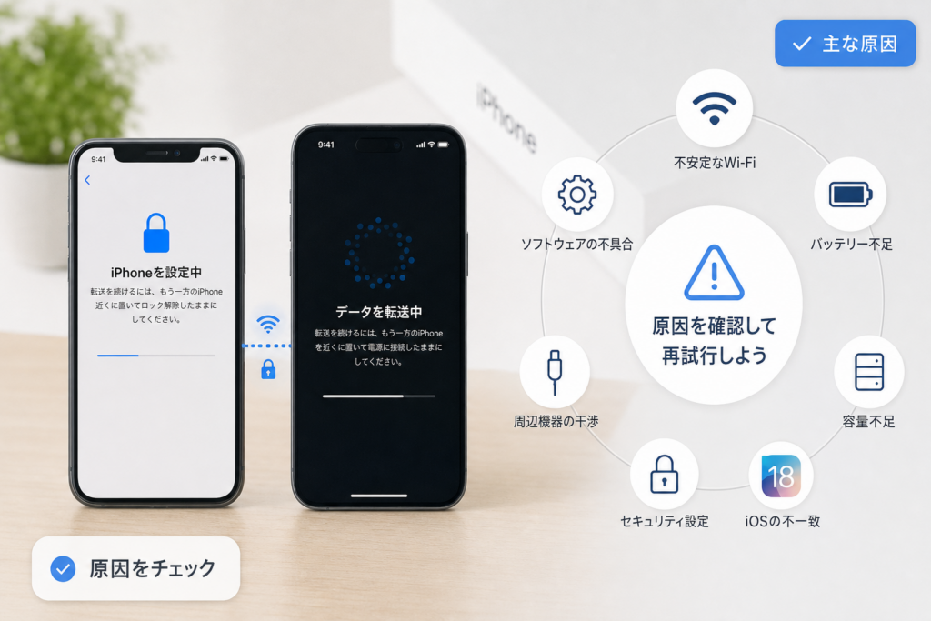 iOS 18のクイックスタートが終わらない主な原因