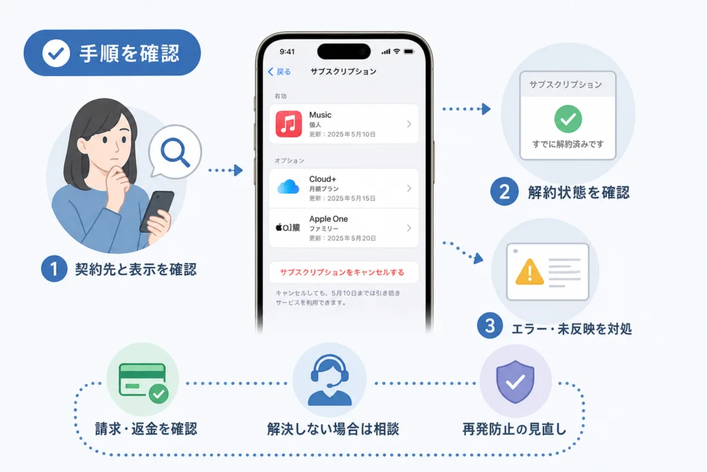 iPhone・iPadでApple経由のサブスクリプションを解約するには？
