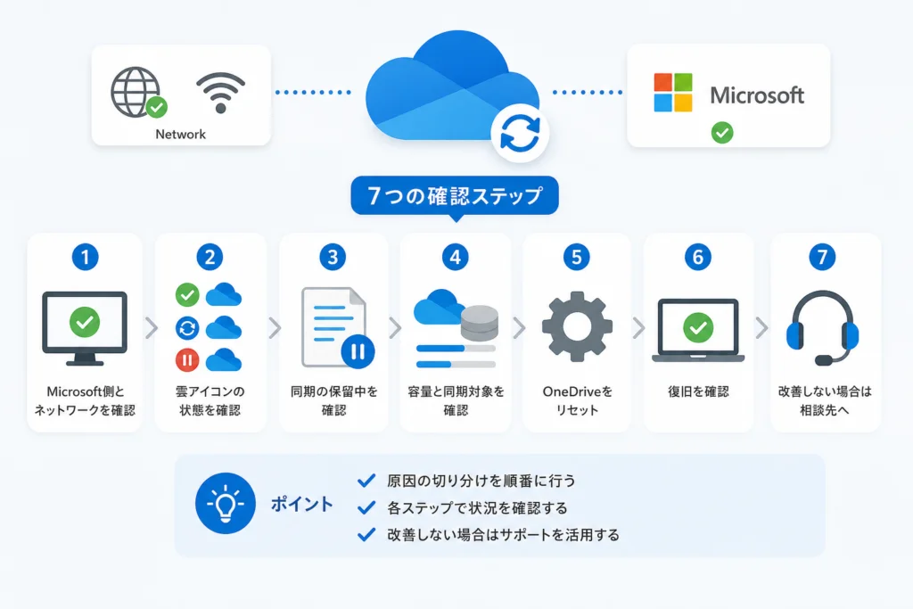 Microsoft側の問題か、ネットワークの問題かを確認する