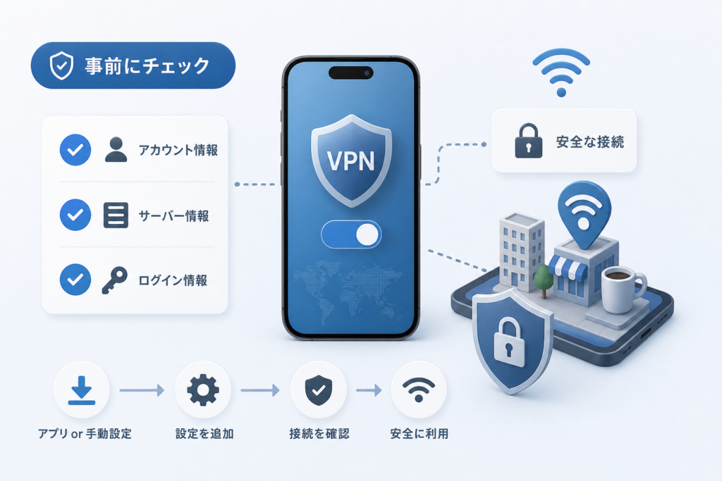 VPN設定前に準備する情報と安全確認