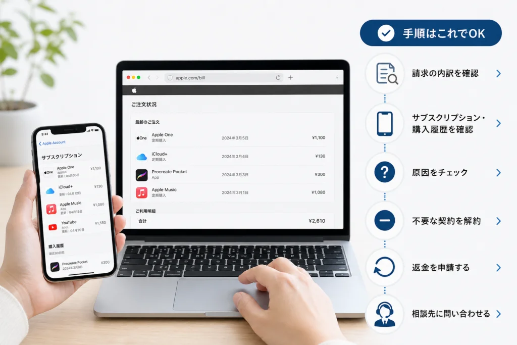 WebでAppleの請求内訳を調べるには？