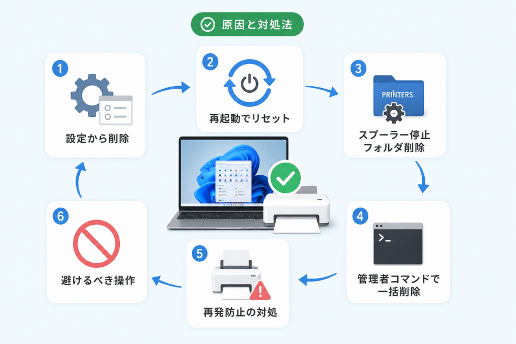 Windows 11で印刷キューが消えない主な原因
