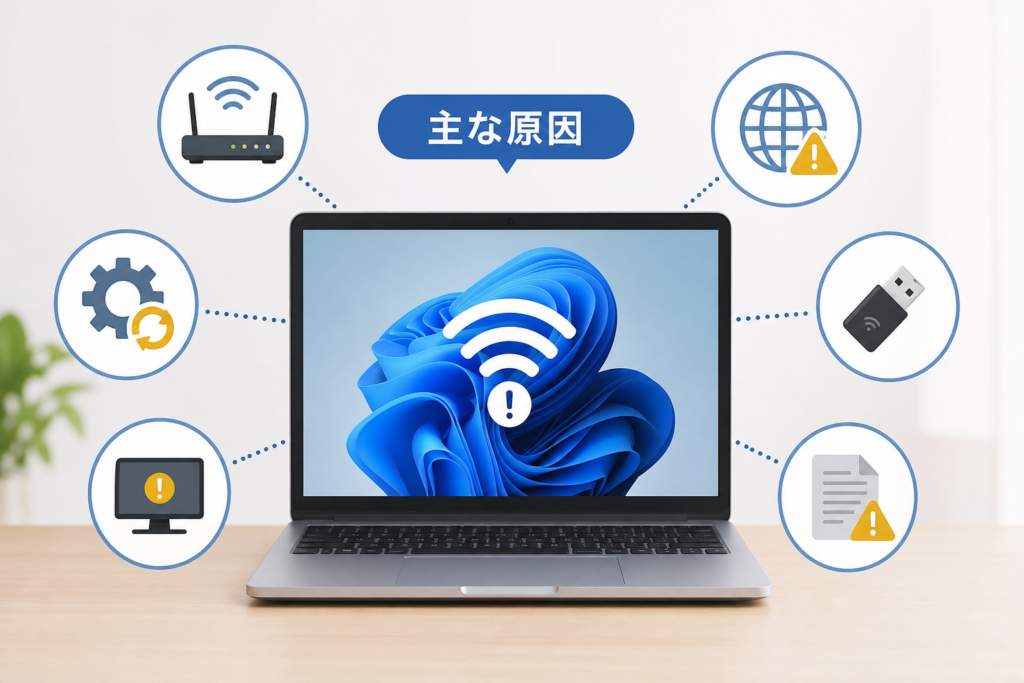Windows 11でWi-Fiが繋がらなくなる主な原因