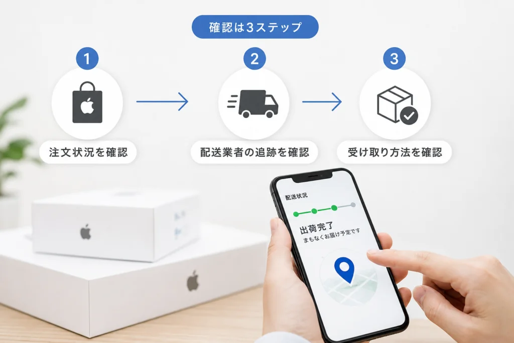 Appleの注文状況と配送業者の追跡を確認する手順