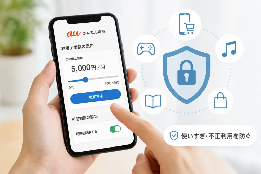 auかんたん決済の利用制限を設定する手順