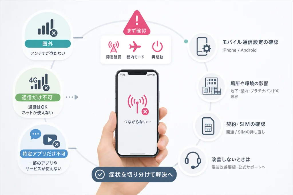 「圏外」と「ネットだけ不可」を同じ問題にしない