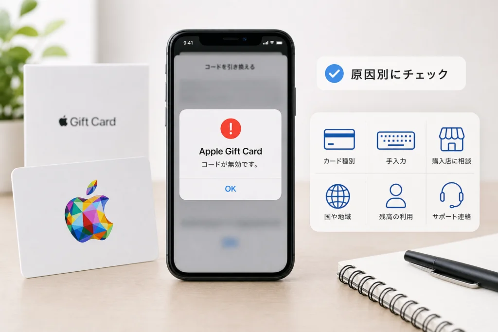 「無効」なら、カードの種類と手入力を確認する