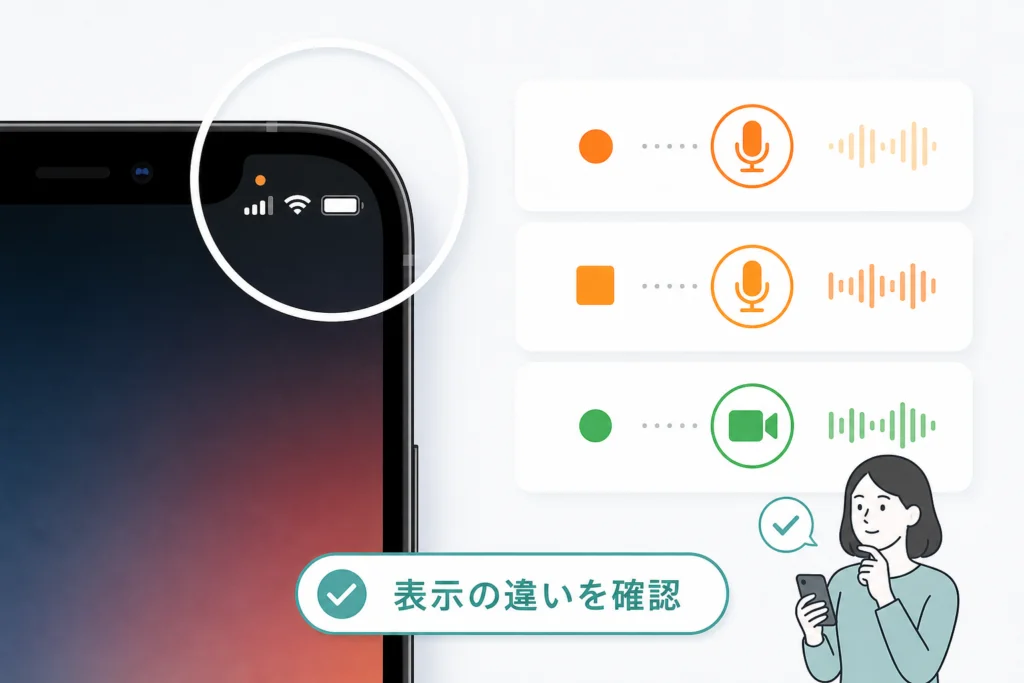オレンジの点・四角・緑の点の違い