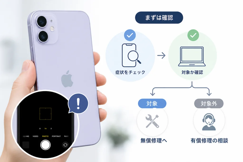 カメラが真っ暗なときの確認と対象外だった場合の対応