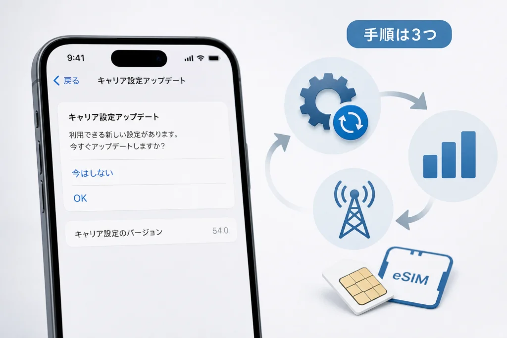 キャリア設定を手動で更新する方法