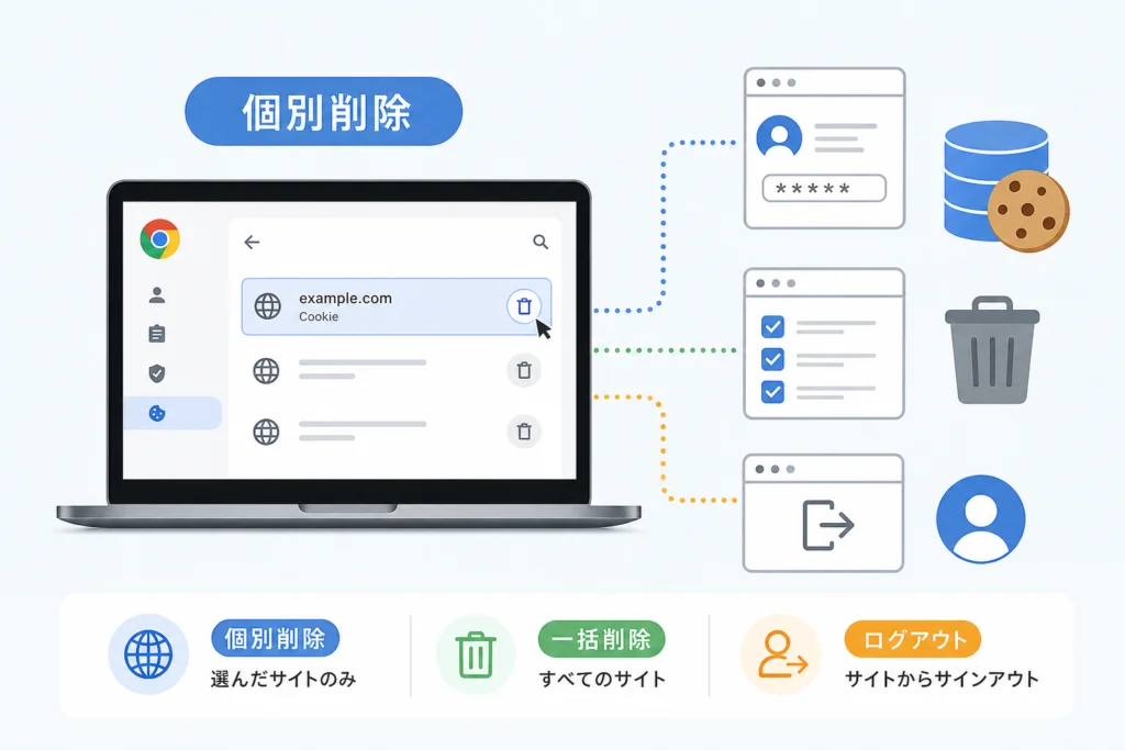 サイトを開けないときはChromeの設定から個別削除する