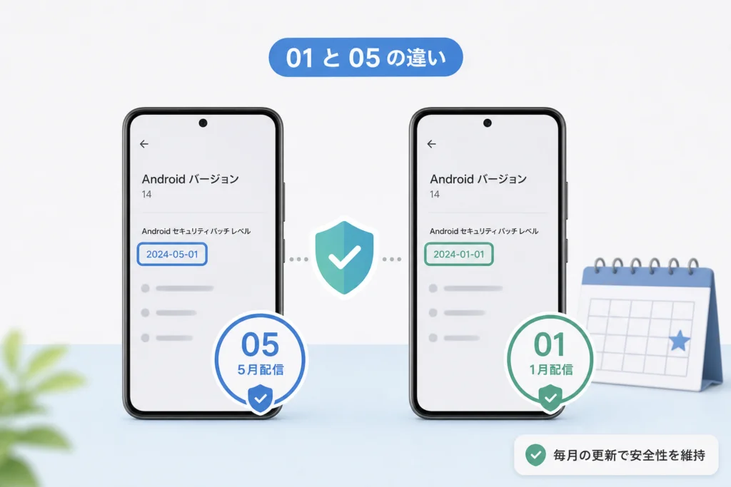 セキュリティパッチレベルの「01」と「05」は何が違う?
