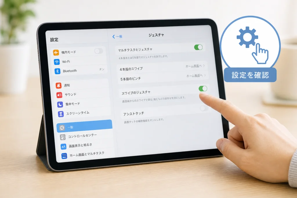 タップは効くのにスワイプできない場合の設定確認