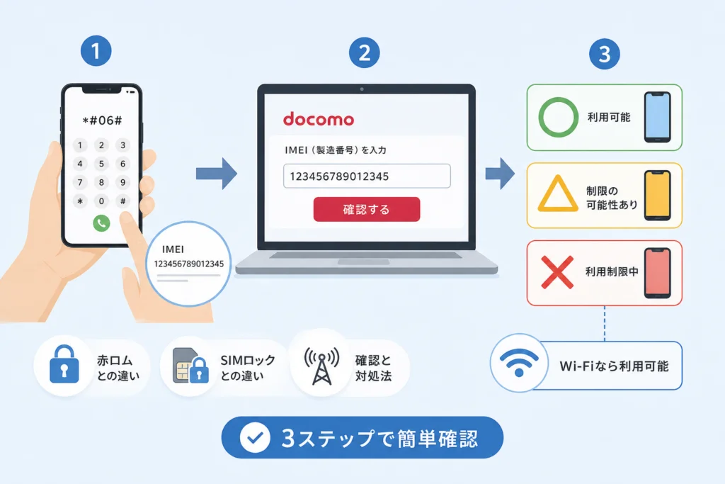 ドコモのネットワーク利用制限を確認する手順