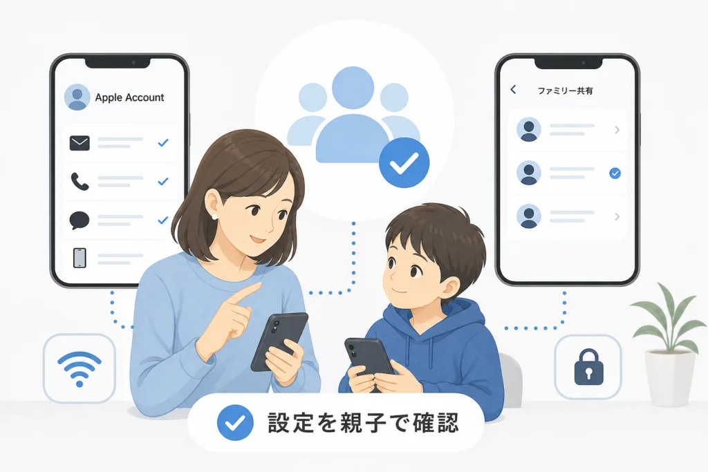 ファミリー共有とApple Accountの設定を親子で確認する