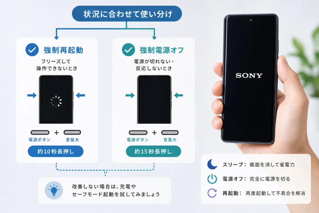 フリーズ時は強制再起動と強制電源オフを使い分ける